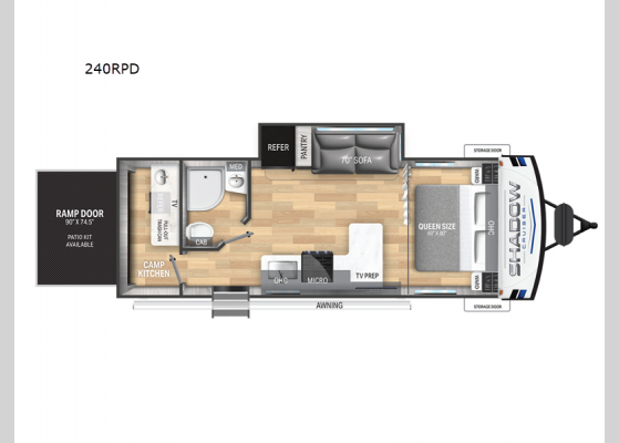 Floorplan - 2025 Shadow Cruiser 240RPD Travel Trailer