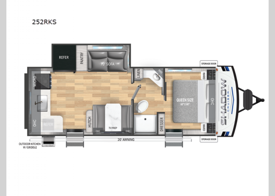 Floorplan - 2025 Shadow Cruiser 252RKS Travel Trailer