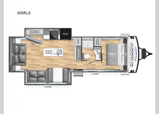 Floorplan - 2025 Shadow Cruiser 300RLS Travel Trailer