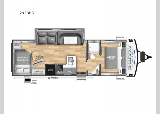 Floorplan - 2025 Shadow Cruiser 292BHS Travel Trailer