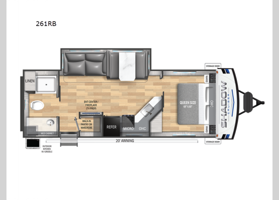 Floorplan - 2025 Shadow Cruiser 261RBS Travel Trailer