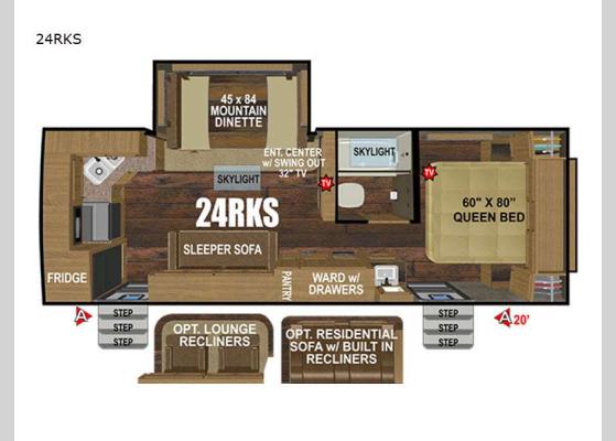 Floorplan - 2025 Timber Ridge Titanium Series 24RKS Travel Trailer