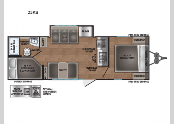 Floorplan - 2024 Shasta 25RS Travel Trailer