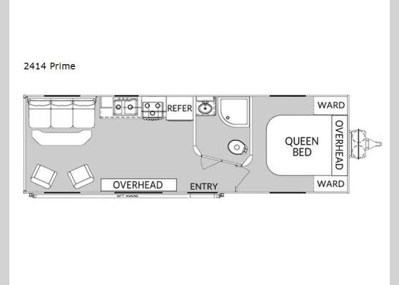 Floorplan - 2024 Genesis Supreme 2414 Prime Toy Hauler Travel Trailer