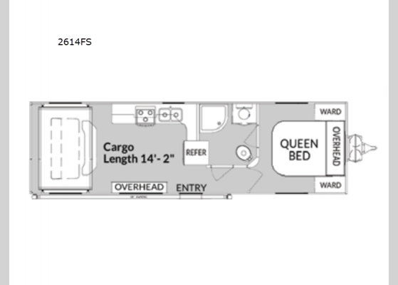 Floorplan - 2024 Genesis Supreme 2614FS Toy Hauler Travel Trailer