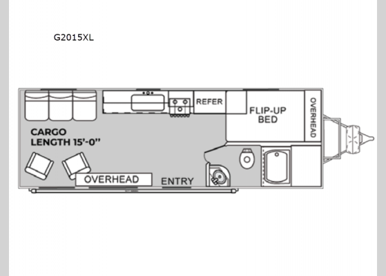 Floorplan - 2024 Genesis Supreme G2015XL Toy Hauler Travel Trailer