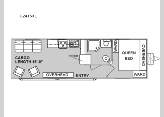 Floorplan - 2024 Genesis Supreme G2415XL Toy Hauler Travel Trailer