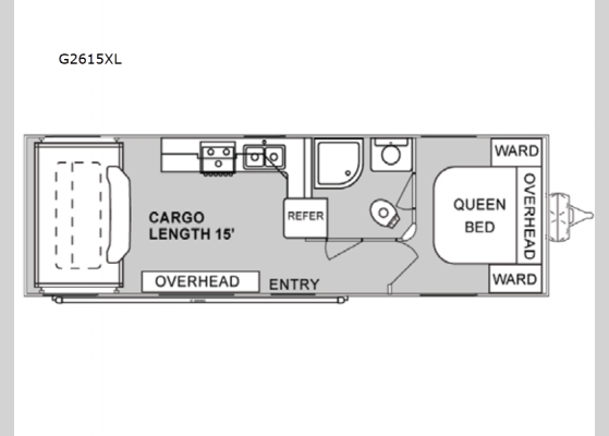 Floorplan - 2024 Genesis Supreme G2615XL Toy Hauler Travel Trailer