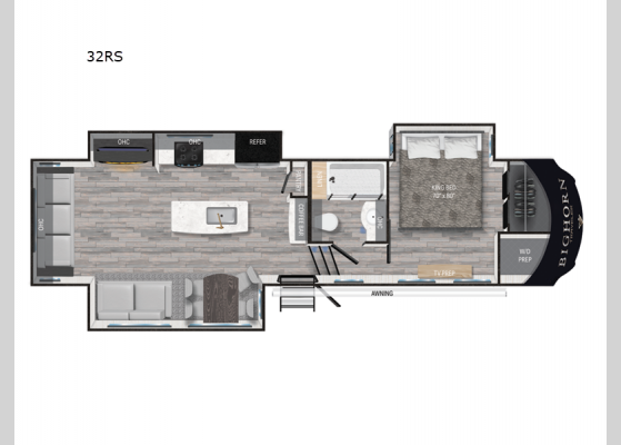 Floorplan - 2024 Bighorn Traveler 32RS Fifth Wheel