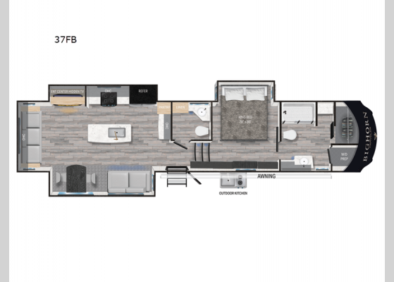 Floorplan - 2024 Bighorn Traveler 37FB Fifth Wheel