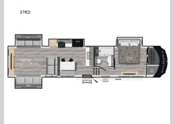 Floorplan - 2024 Bighorn Traveler 37RD Fifth Wheel