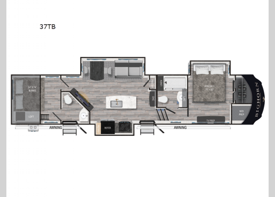 Floorplan - 2024 Bighorn Traveler 37TB Fifth Wheel