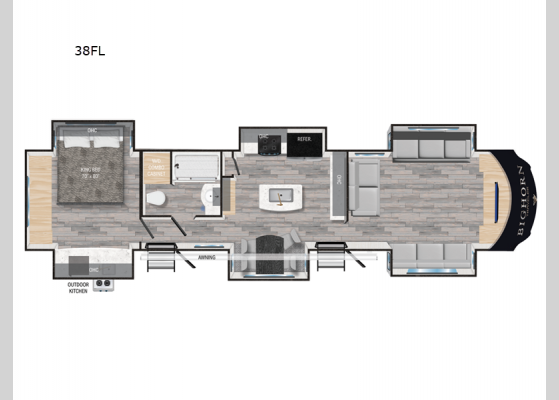 Floorplan - 2024 Bighorn Traveler 38FL Fifth Wheel