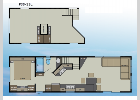 Floorplan - 2024 Parkvue P38-SSL Park Models