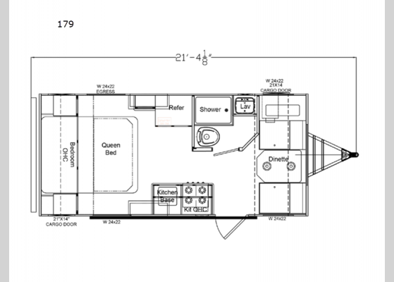 Floorplan - 2024 Retro 179 Travel Trailer