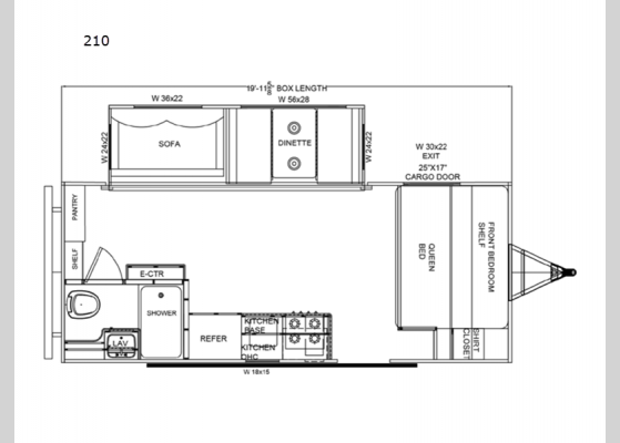 Floorplan - 2024 Retro 210 Travel Trailer