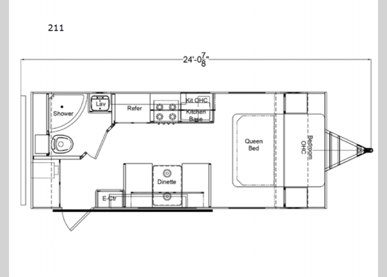 Floorplan - 2024 Retro 211 Travel Trailer