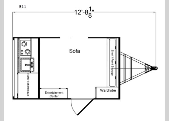 Floorplan - 2024 Retro 511 Travel Trailer