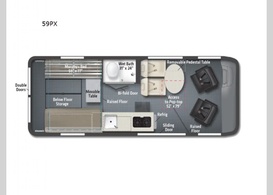 Floorplan - 2024 Solis 59PX Motor Home Class B