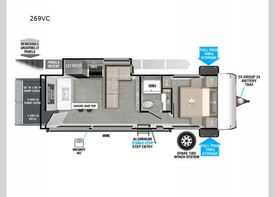 Floorplan - 2025 Salem FSX 269VC Travel Trailer