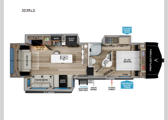 Floorplan - 2026 Reflection 303RLS Fifth Wheel