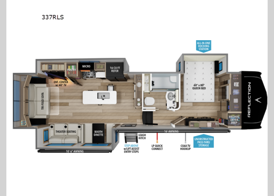 Floorplan - 2026 Reflection 337RLS Fifth Wheel