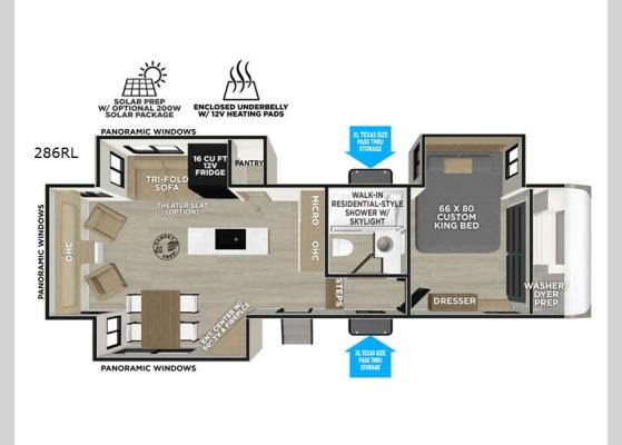 Floorplan - 2026 Wildwood Heritage Glen 286RL Fifth Wheel