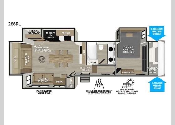Floorplan - 2026 Wildwood Heritage Glen 321DRL Fifth Wheel