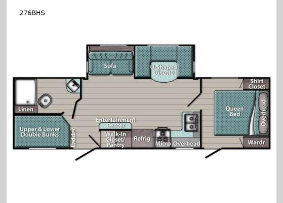 Floorplan - 2024 Conquest Supreme Series 276BHS Travel Trailer