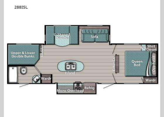 Floorplan - 2024 Conquest Supreme Series 288ISL Travel Trailer