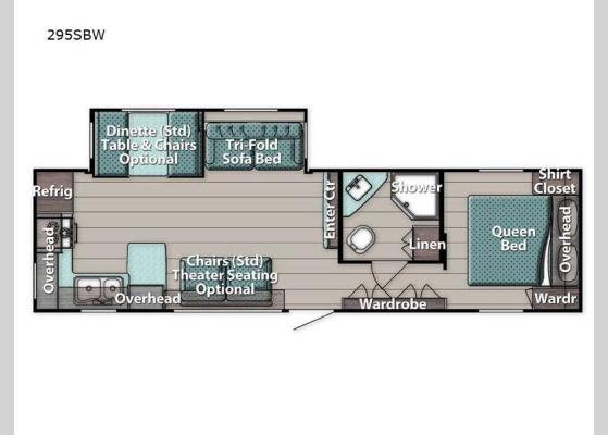 Floorplan - 2024 Conquest Supreme Series 295SBW Travel Trailer