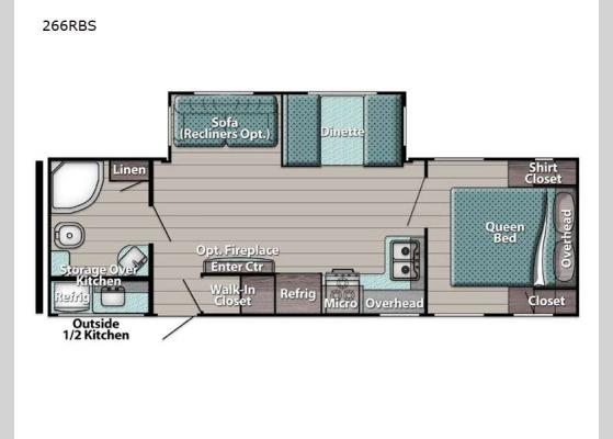 Floorplan - 2024 Conquest Supreme Series 266RBS Travel Trailer