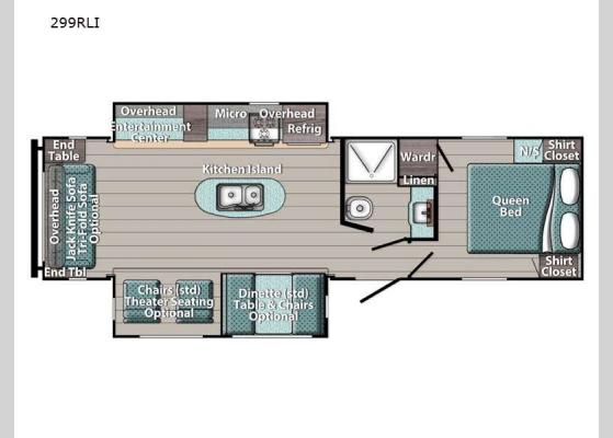 Floorplan - 2024 Conquest Supreme Series 299RLI Travel Trailer