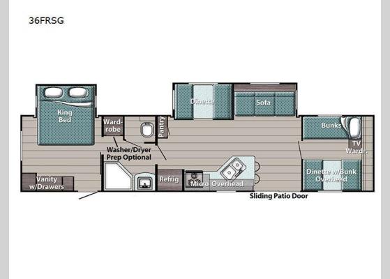 Floorplan - 2024 Conquest Supreme Series 36FRSG Travel Trailer