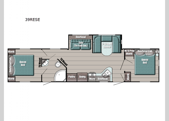 Floorplan - 2024 Conquest Supreme Series 39RESE Travel Trailer