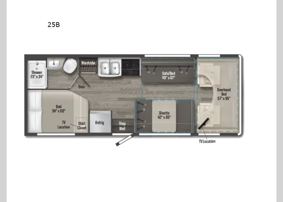 Floorplan - 2025 Minnie Winnie 25B Motor Home Class C