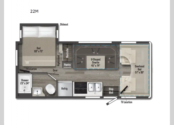 Floorplan - 2025 Minnie Winnie 22M Motor Home Class C