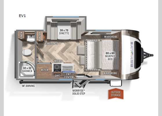 Floorplan - 2024 Revolve EV1 Travel Trailer