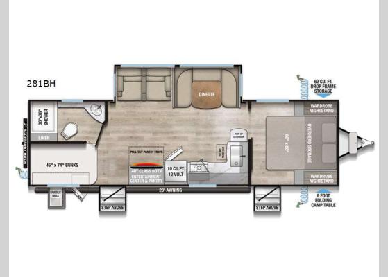 Floorplan - 2026 Delta 281BH Travel Trailer
