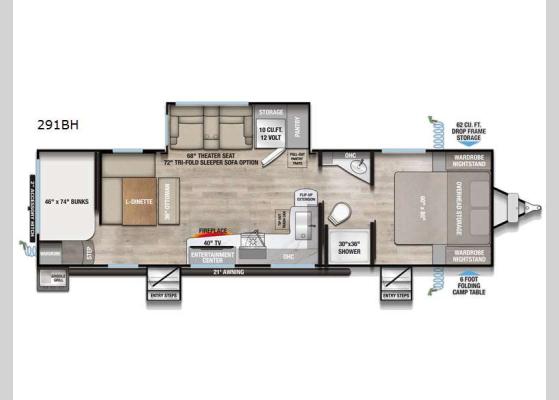 Floorplan - 2026 Delta 291BH Travel Trailer