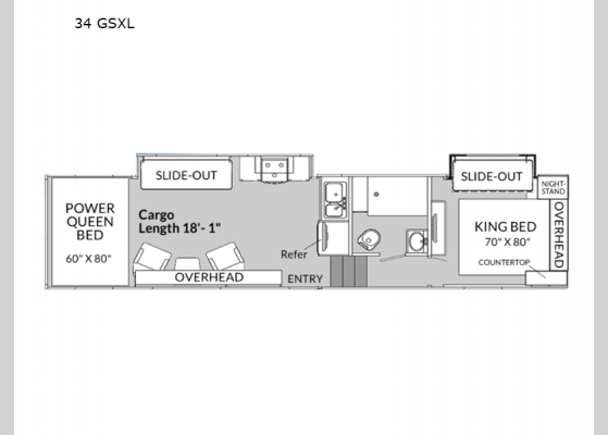 Floorplan - 2025 Genesis Supreme 34 GSXL Toy Hauler Fifth Wheel