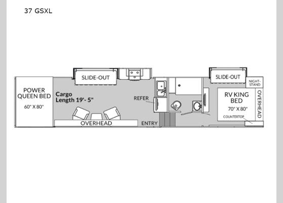 Floorplan - 2025 Genesis Supreme 37 GSXL Toy Hauler Fifth Wheel