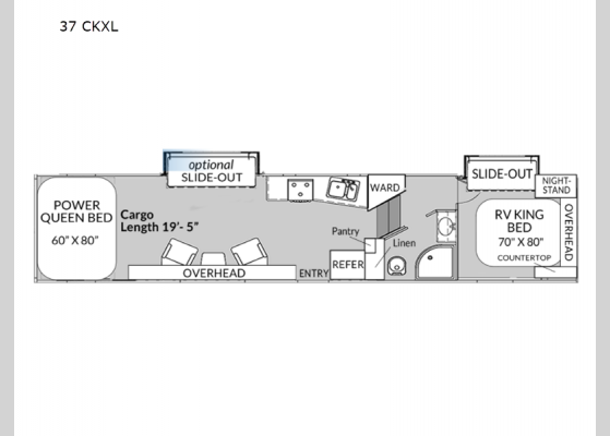 Floorplan - 2025 Genesis Supreme 37 CKXL Toy Hauler Fifth Wheel