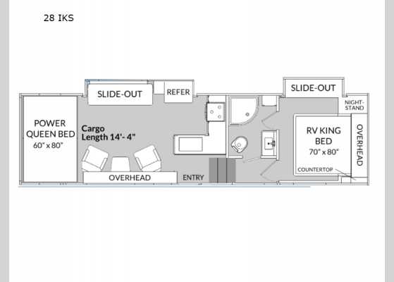 Floorplan - 2025 Genesis Supreme 28 IKS Toy Hauler Fifth Wheel