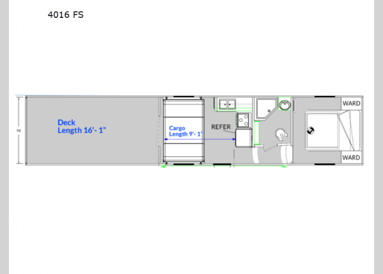 Floorplan - 2025 Genesis Supreme 4016 FS Toy Hauler Fifth Wheel