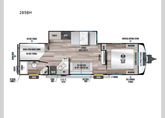 Floorplan - 2024 Longitude 285BH Travel Trailer