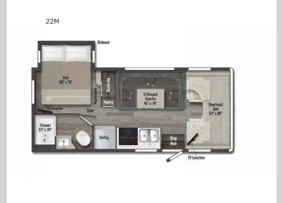 Floorplan - 2025 Spirit 22M Motor Home Class C