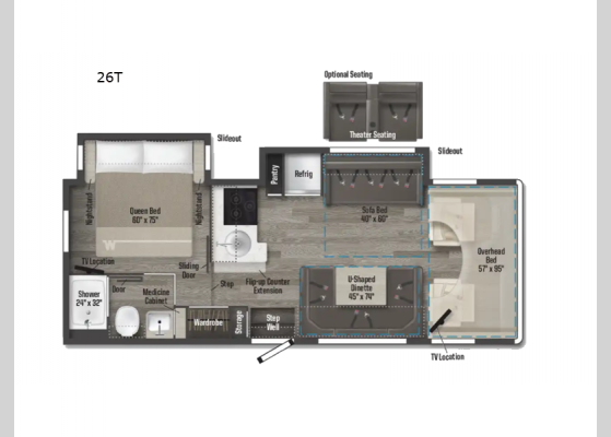 Floorplan - 2025 Spirit 26T Motor Home Class C