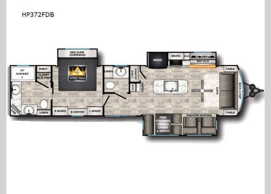 Floorplan - 2024 Hampton HP372FDB Destination Trailer