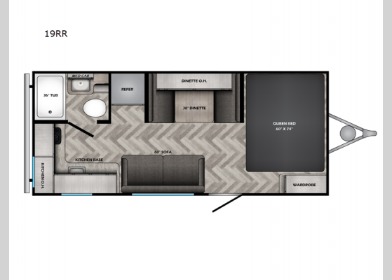 Floorplan - 2024 Fun Time 19RR Travel Trailer